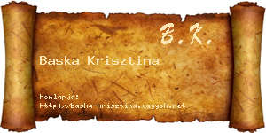 Baska Krisztina névjegykártya